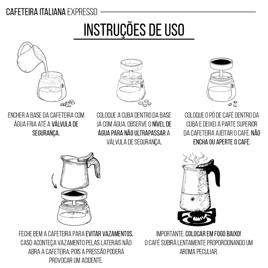 Cafeteira Expresso Italiana 600ml Aço Inox – Faz até 12 Xícaras de Café Cafeteira Italiana 300ml — foto 5 de 9