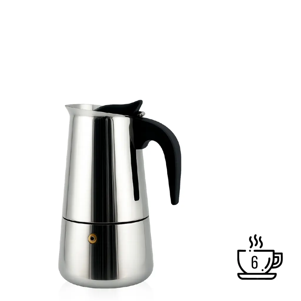 Cafeteira Expresso Italiana 600ml Aço Inox – Faz até 12 Xícaras de Café Cafeteira Italiana 300ml — foto 7 de 9