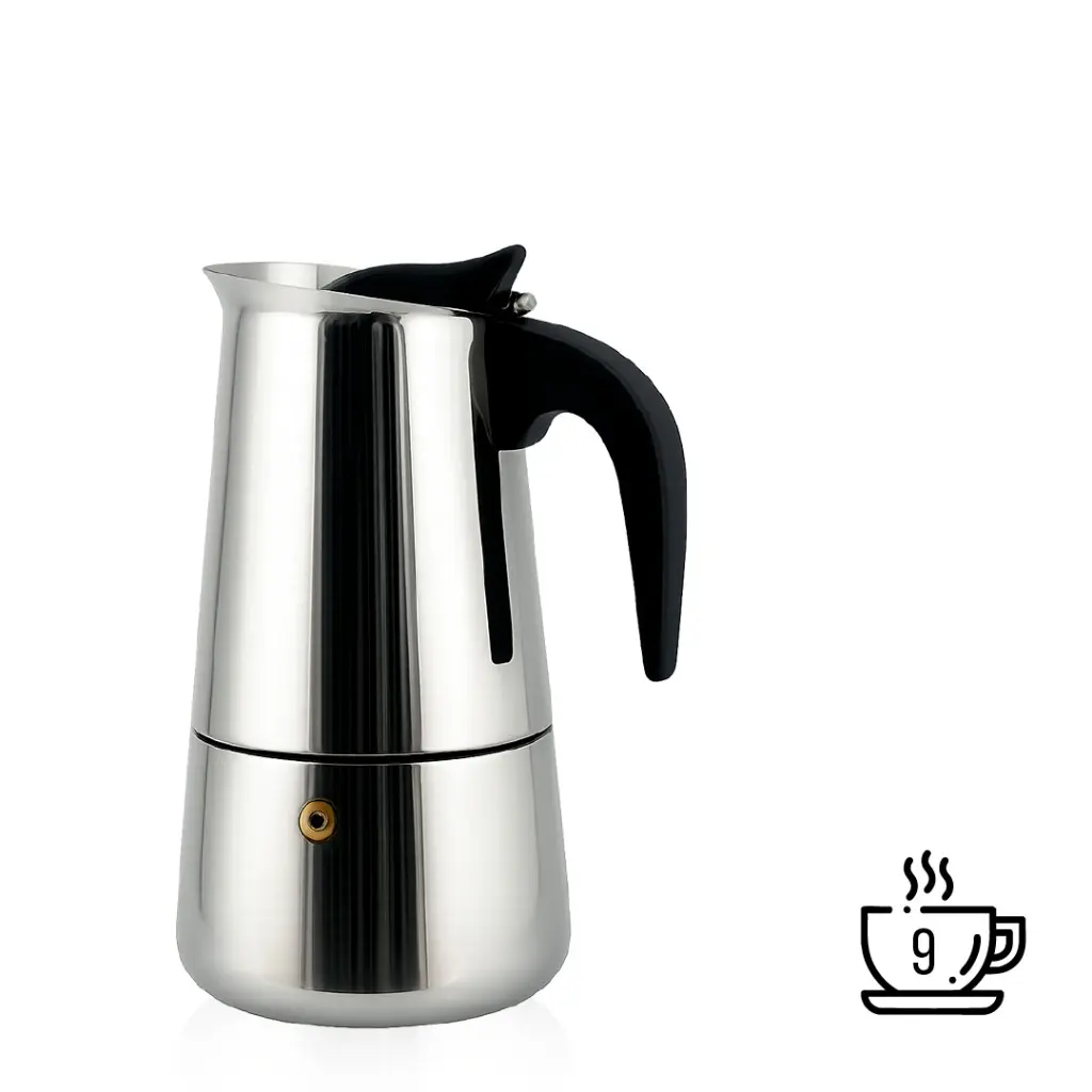 Cafeteira Expresso Italiana 600ml Aço Inox – Faz até 12 Xícaras de Café Cafeteira Italiana 300ml — foto 8 de 9