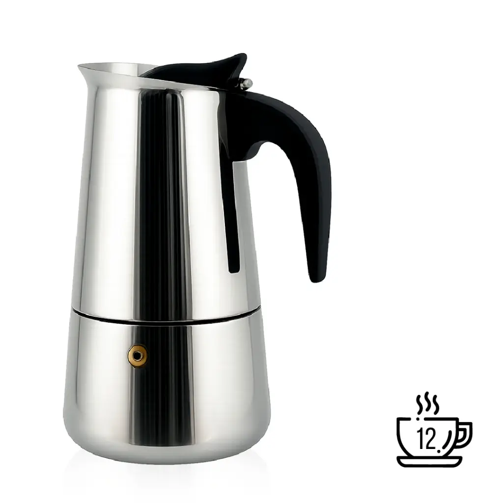 Cafeteira Expresso Italiana 600ml Aço Inox – Faz até 12 Xícaras de Café Cafeteira Italiana 300ml — foto 9 de 9