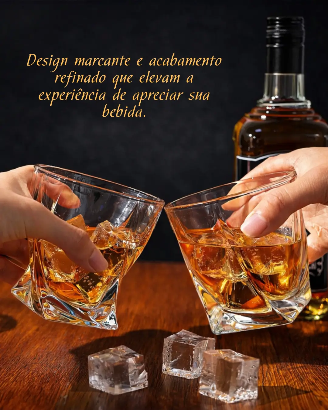 Jogo 06 Copos De Vidro Torcido 300ml Whisky Drinks Licor Vodka Vidro — foto 2 de 6