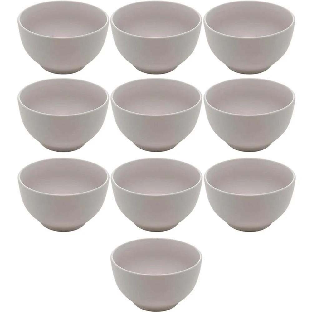 Jogo 10 Cumbucas de Cerâmica 680ml para Restaurantes Sopas Caldos Sobremesas Cronus Lyor