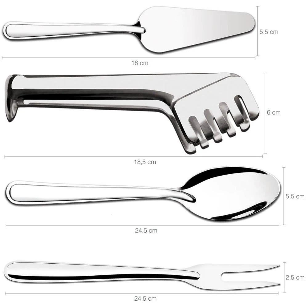 Jogo De 5 Talheres Para Servir Conjunto Utensílios Cozinha Taumer Inox Padrão — foto 2 de 8