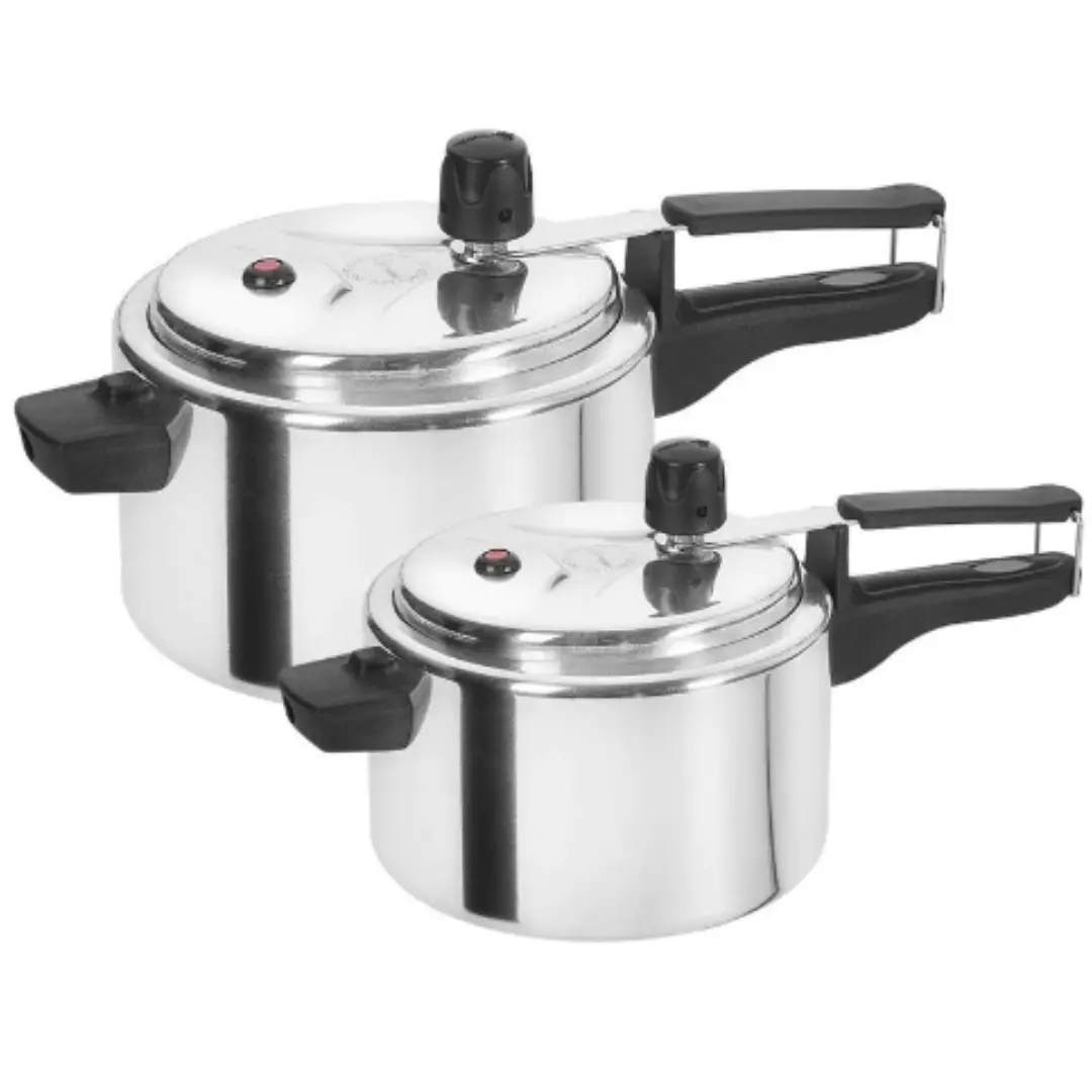 Kit 02 Panela De Pressão 4,5 litros 3,0 Litros Polida Em Alumínio Caçarola Cozinha