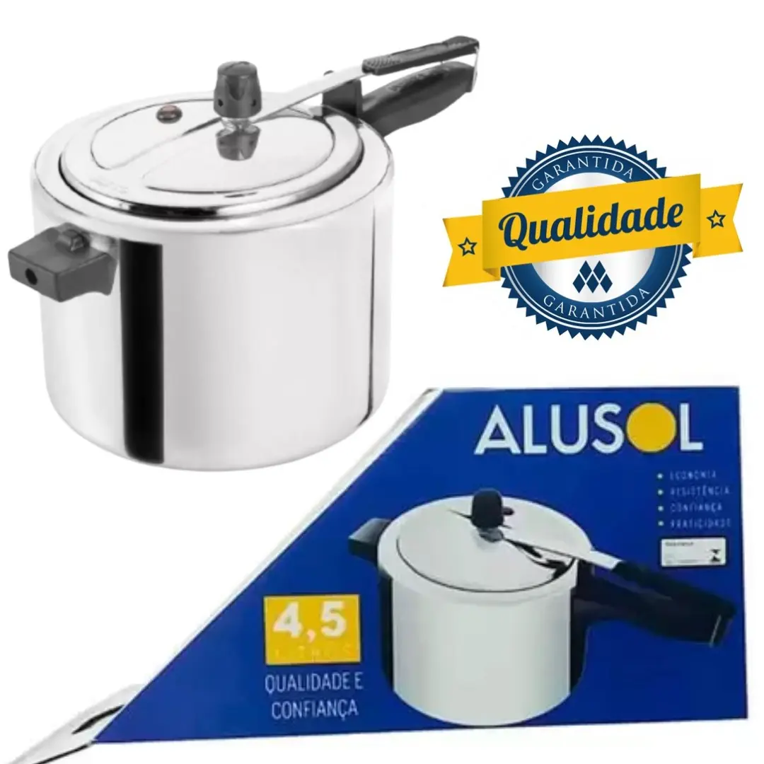 Kit 02 Panela De Pressão 4,5 litros 3,0 Litros Polida Em Alumínio Caçarola Cozinha Padrão — foto 2 de 9