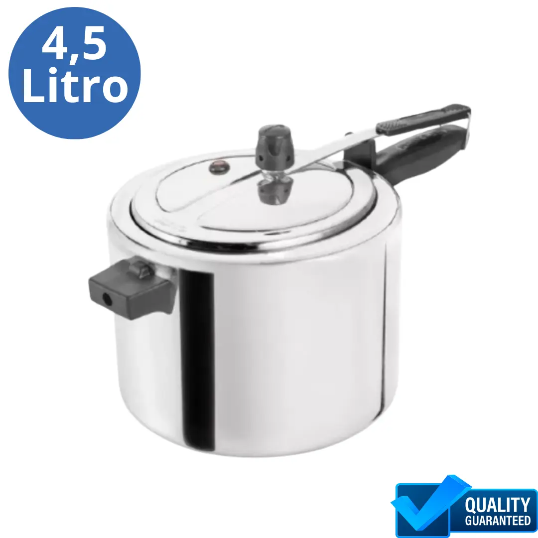 Kit 02 Panela De Pressão 4,5 litros 3,0 Litros Polida Em Alumínio Caçarola Cozinha Padrão — foto 4 de 9