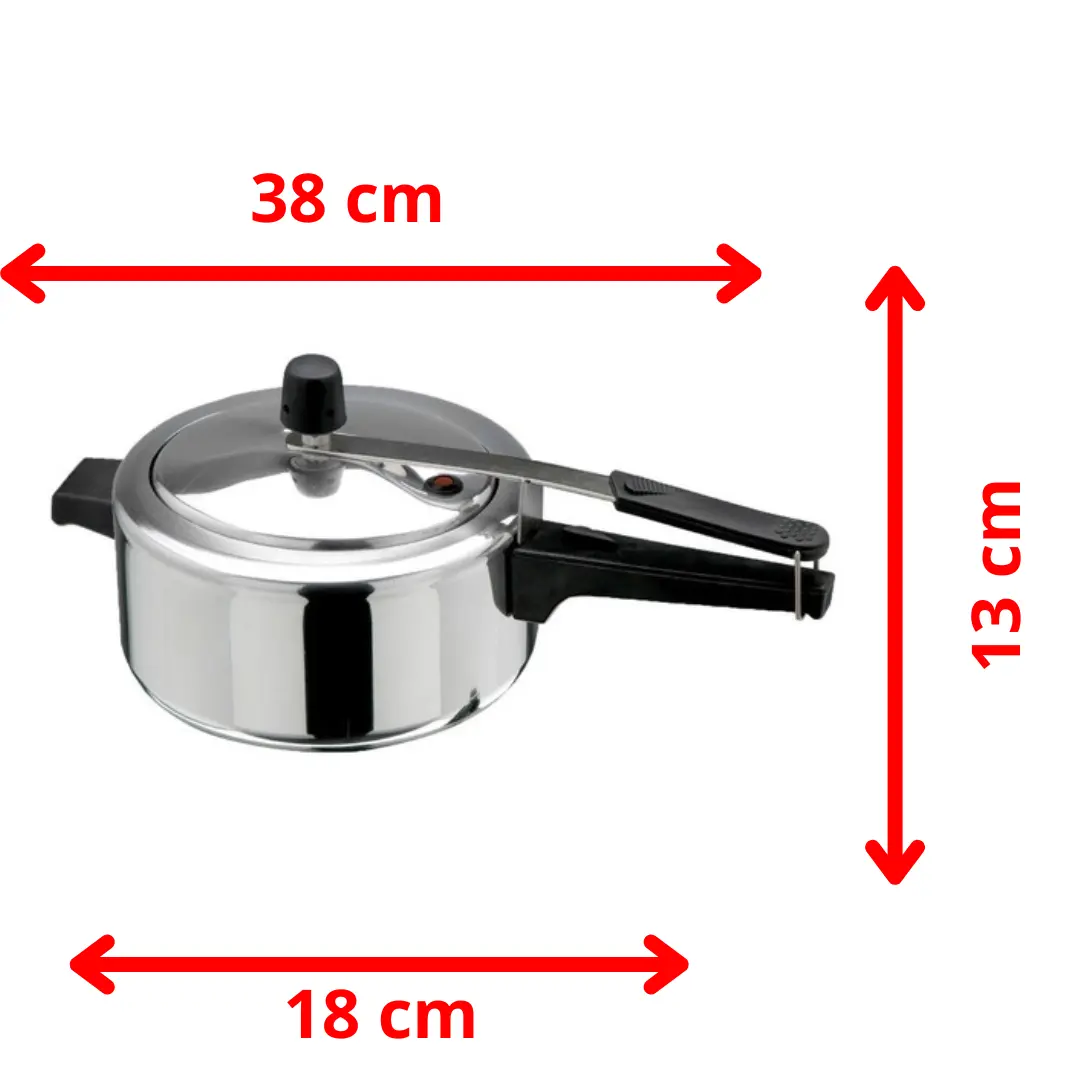 Kit 02 Panela De Pressão 4,5 litros 3,0 Litros Polida Em Alumínio Caçarola Cozinha Padrão — foto 6 de 9