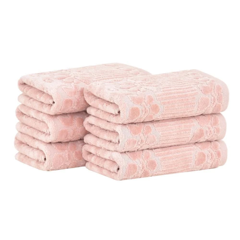 Kit 6 peças lavabo Buddemeyer Lollipop Rosa 100% Algodão