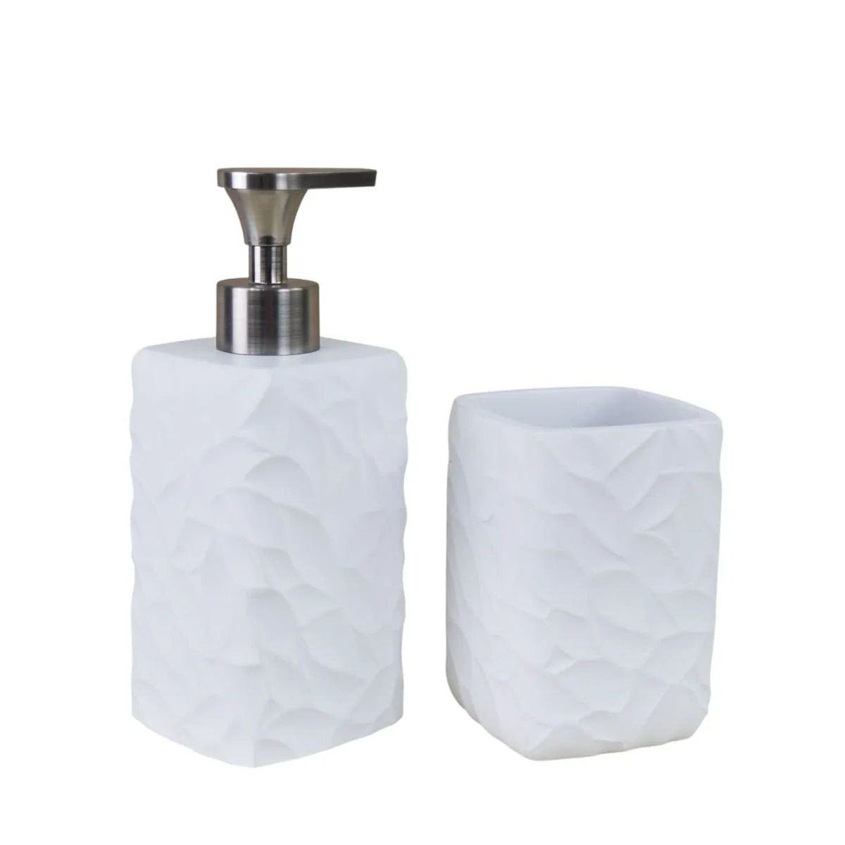 Kit Banheiro Lavabo - Dispenser Porta Escova Laradore Branco