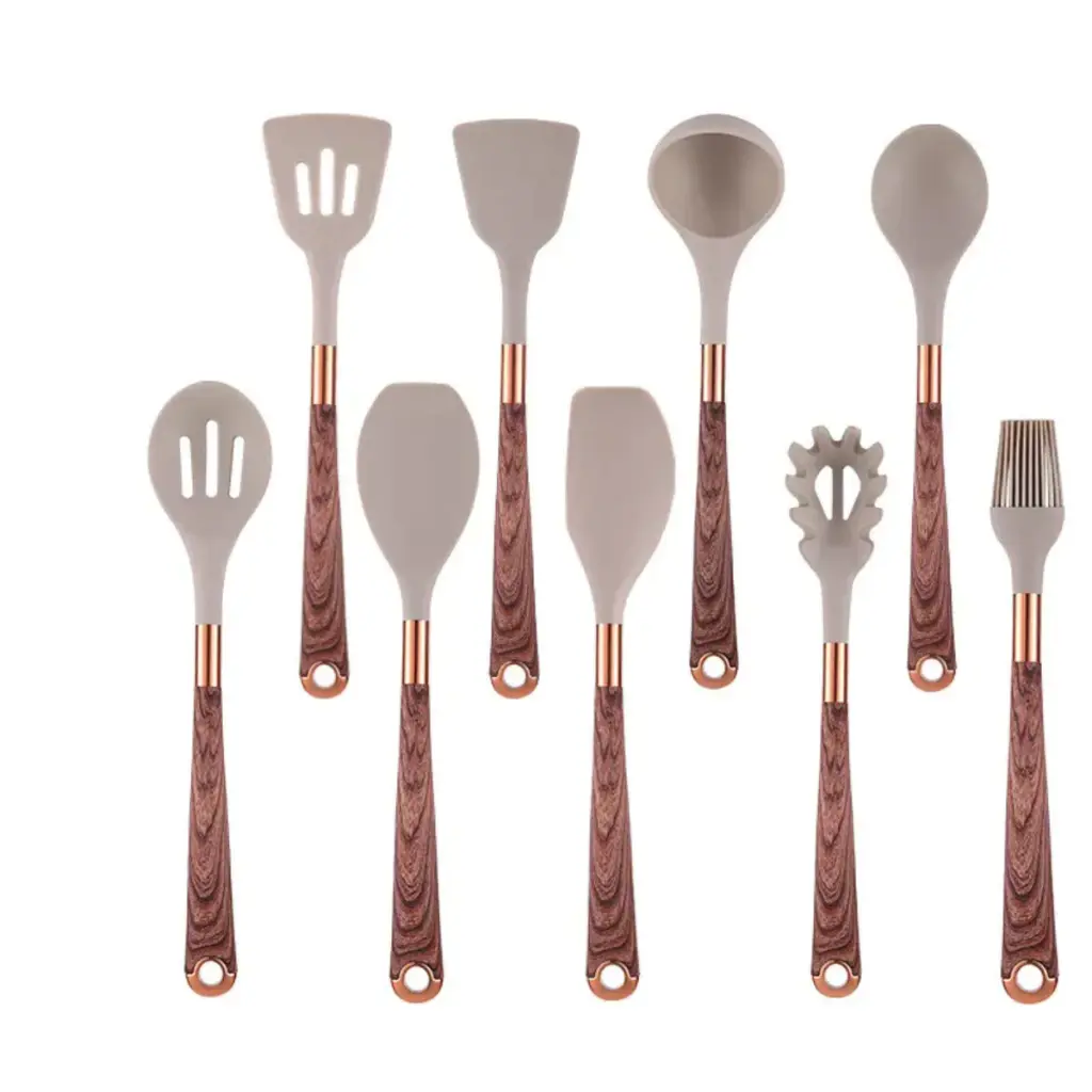 Kit De Talheres Silicone Belmont Bege 10 Peças Grande Moderno Luxo Padrão — foto 4 de 7