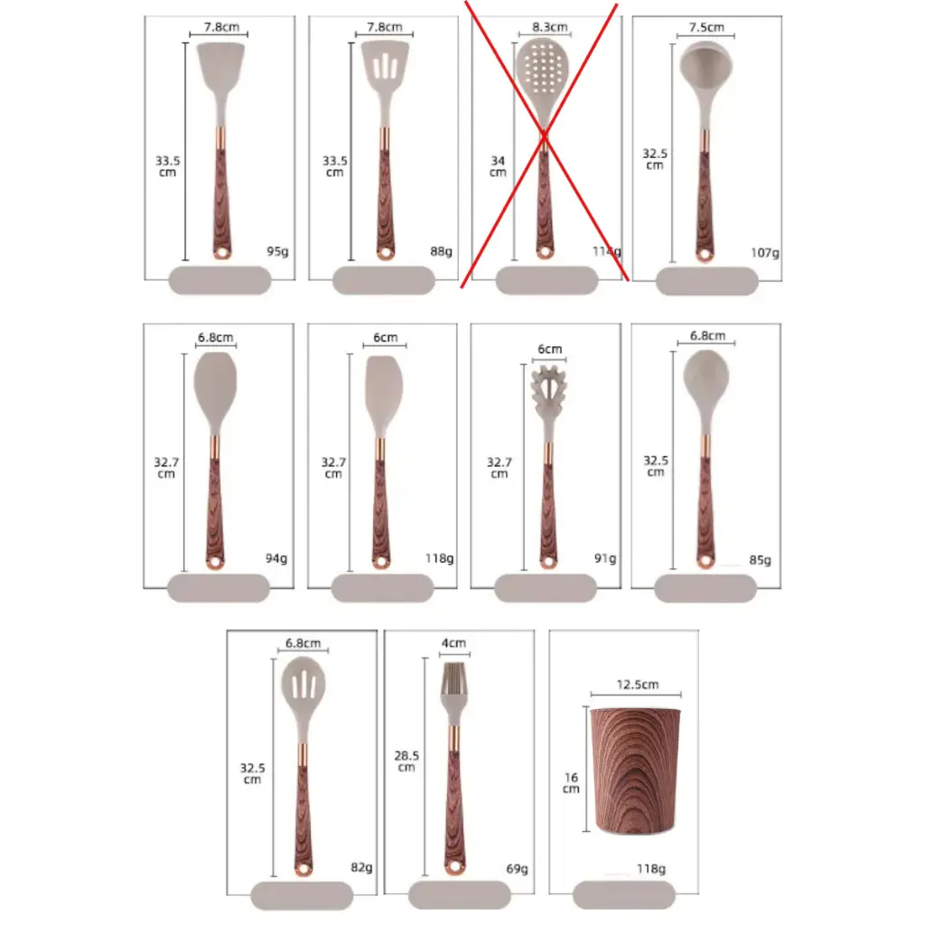 Kit De Talheres Silicone Belmont Bege 10 Peças Grande Moderno Luxo Padrão — foto 5 de 7