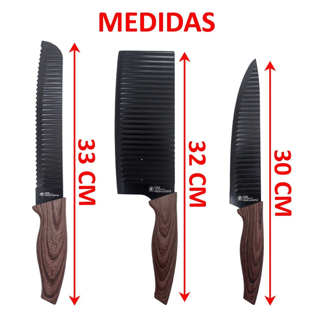 Kit Jogo De Faca Conjunto Faqueiro Cozinha Churrasco 6 Peças Preto — foto 5 de 5