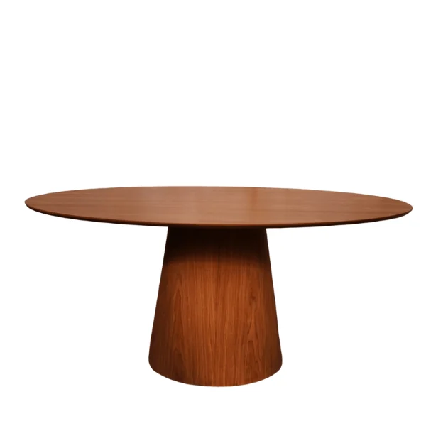 Mesa de Jantar Cone Oval 120x80 cm Tampo Freijó Base Freijó