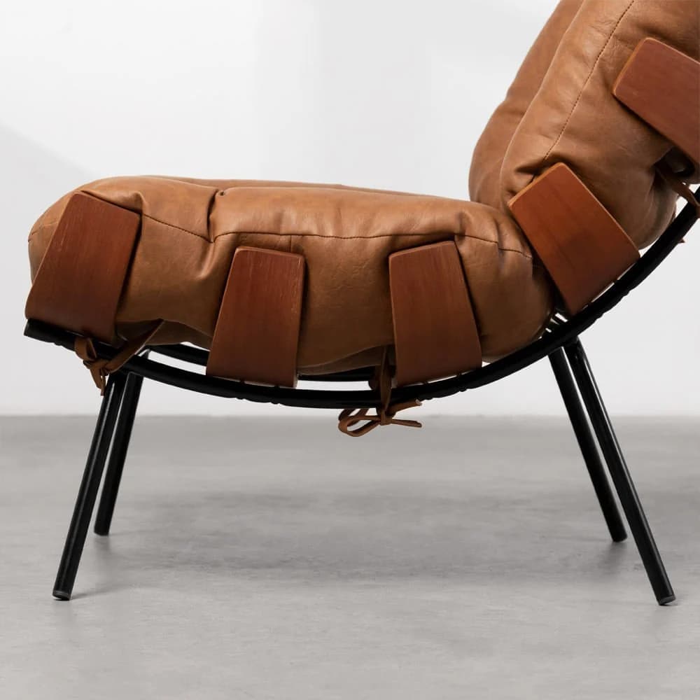 Poltrona e Puff Costela Slim - Cognac Cognac — foto 4 de 4