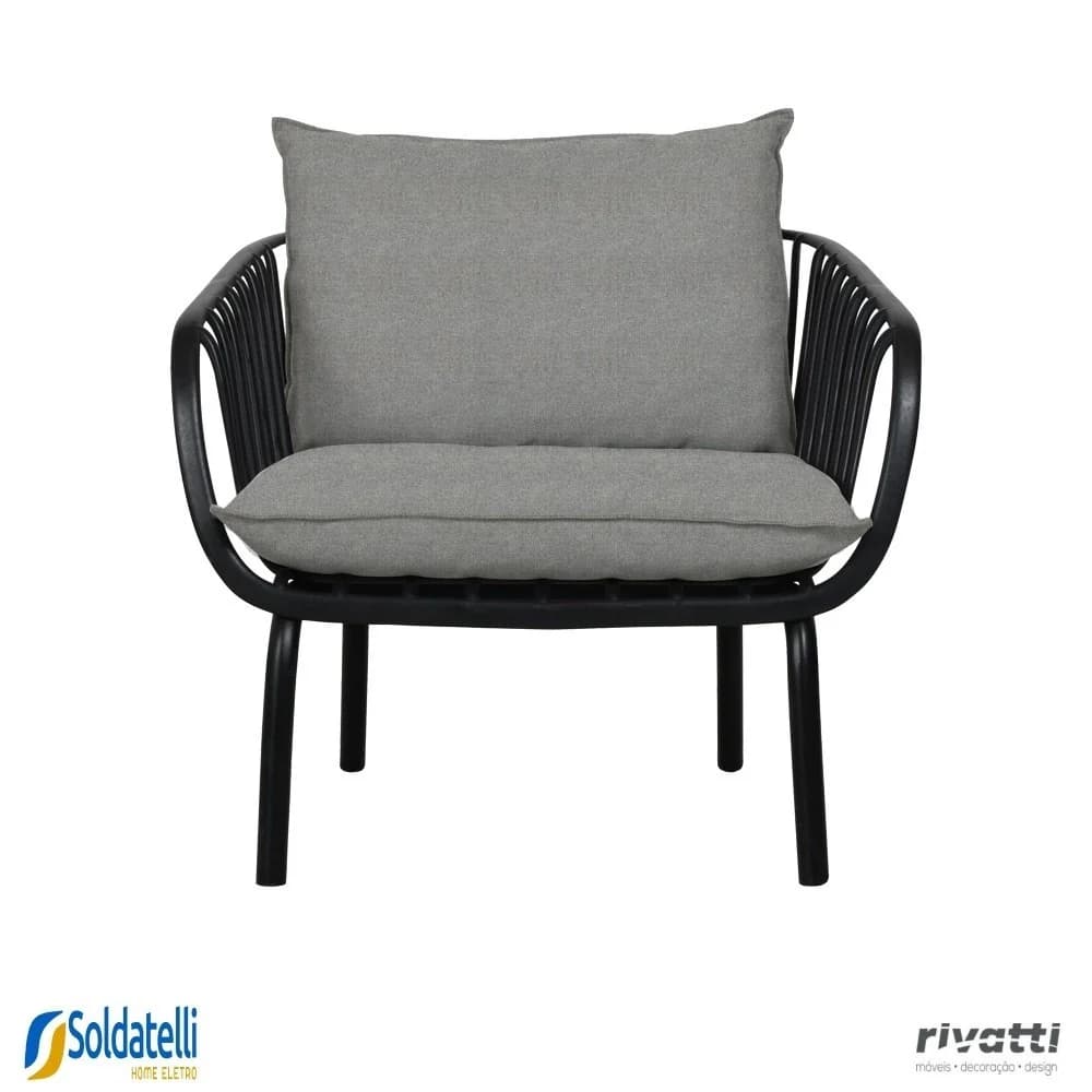 Poltrona Seiva Fendi/Amêndoa ou Preta/Cinza Mescla  - Rivatti Preta — foto 2 de 5