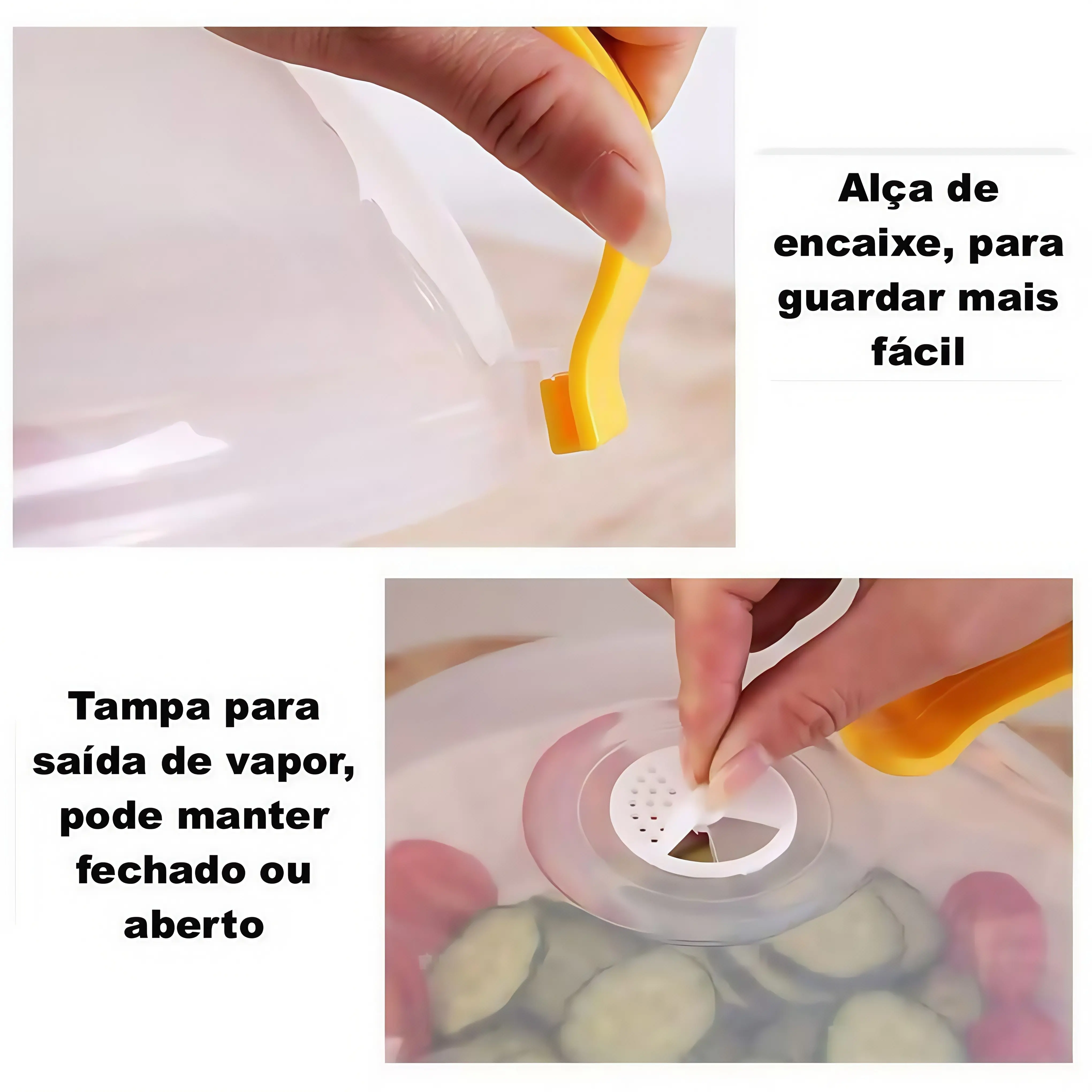Tampa Para Microondas Protetor Alimentos Anti Sujeira Comida Com Válvula Alça De Plástico Pratos 1 unidade — foto 8 de 9