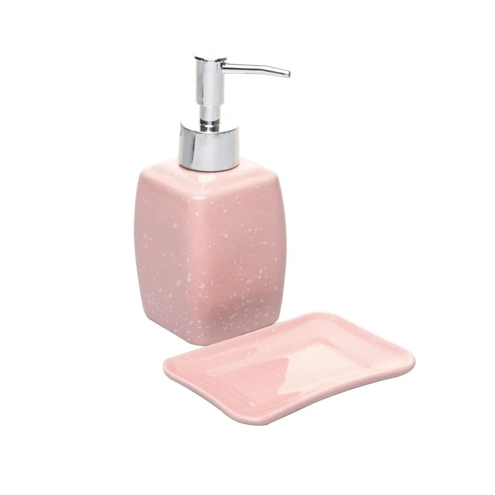 2 Peças para Banheiro Lyor Speck de Cerâmica Rosa Rosa · 2 peças — foto 2 de 3