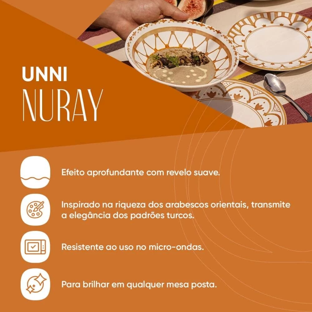 Aparelho de Jantar e Chá 30 Peças Oxford Unni Nuray 30 peças — foto 2 de 10