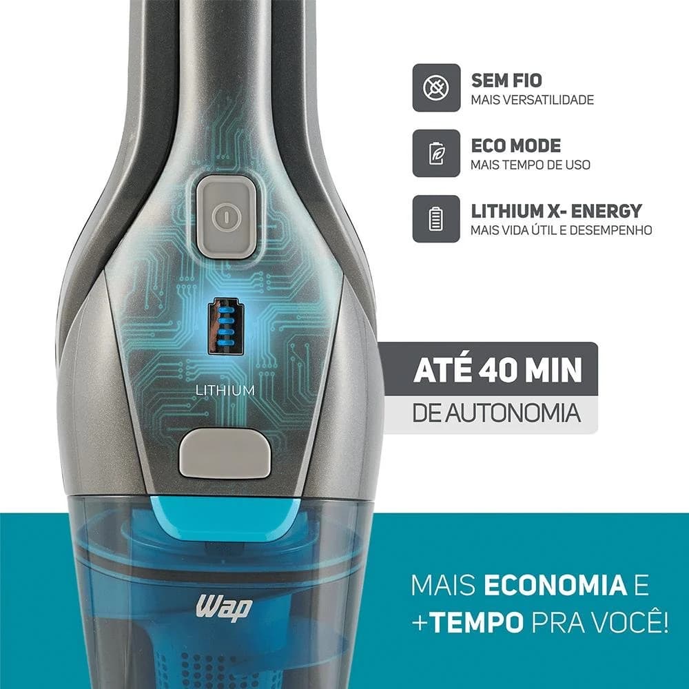 Aspirador de Pó 2 em 1 Sem Fio WAP Eco Rápido Carregador Bivolt — foto 4 de 11