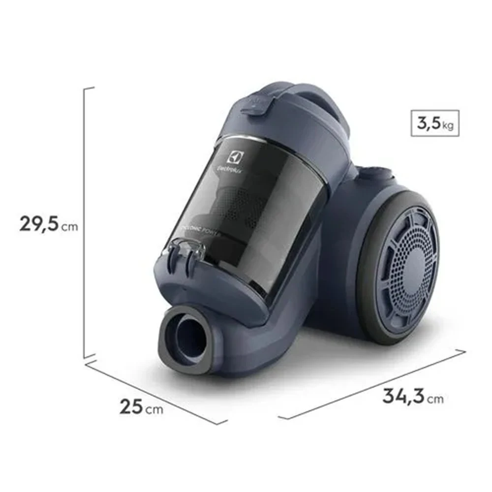 ASPIRADOR DE PO ELECTROLUX EFFICIENT 2L SEM SACO CYCLONICPOWER AZUL 127V ABS05 127V — foto 5 de 5