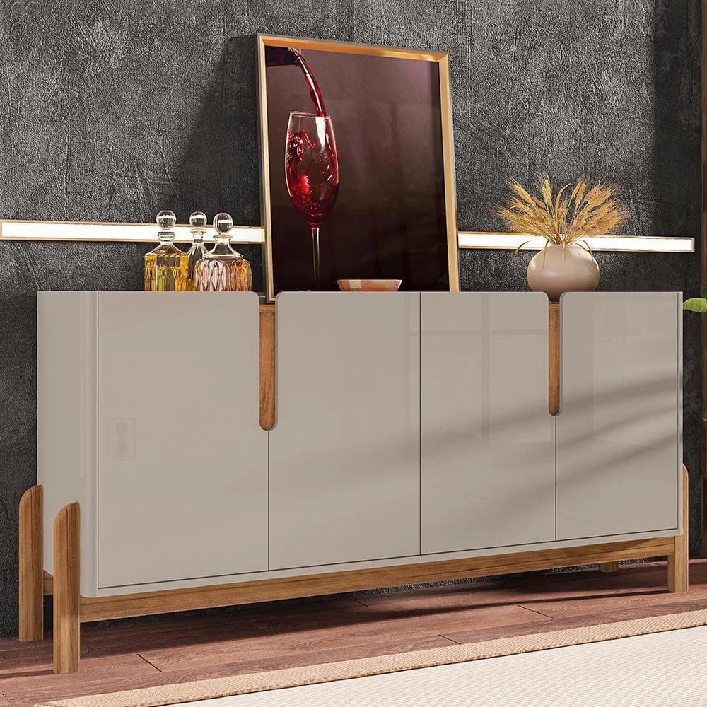 Buffet Aparador Lizz 170cm 4 Portas - Casa D Off White/Cedro — foto 2 de 4