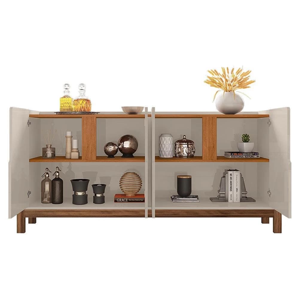 Buffet Aparador Lizz 170cm 4 Portas - Casa D Off White/Cedro — foto 3 de 4