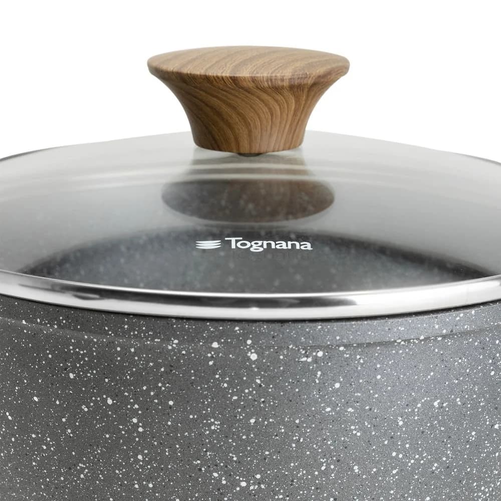 Caçarola com Tampa Tognana Stone & Wood 20 cm CINZA — foto 2 de 4