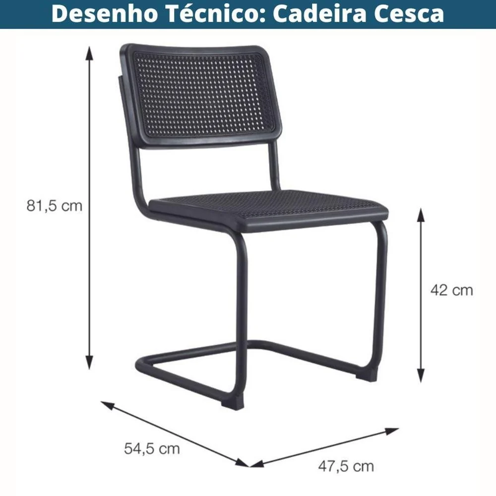 Cadeira Cesca Polipropileno Branco Simulando Palha Bege Base Fixa Cromada Branco — foto 4 de 4