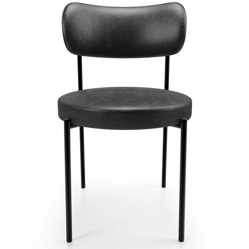 Cadeira Decorativa Estofada Para Sala De Jantar Louise L02 Couríssimo Preto - Lyam Decor Preto — foto 3 de 8