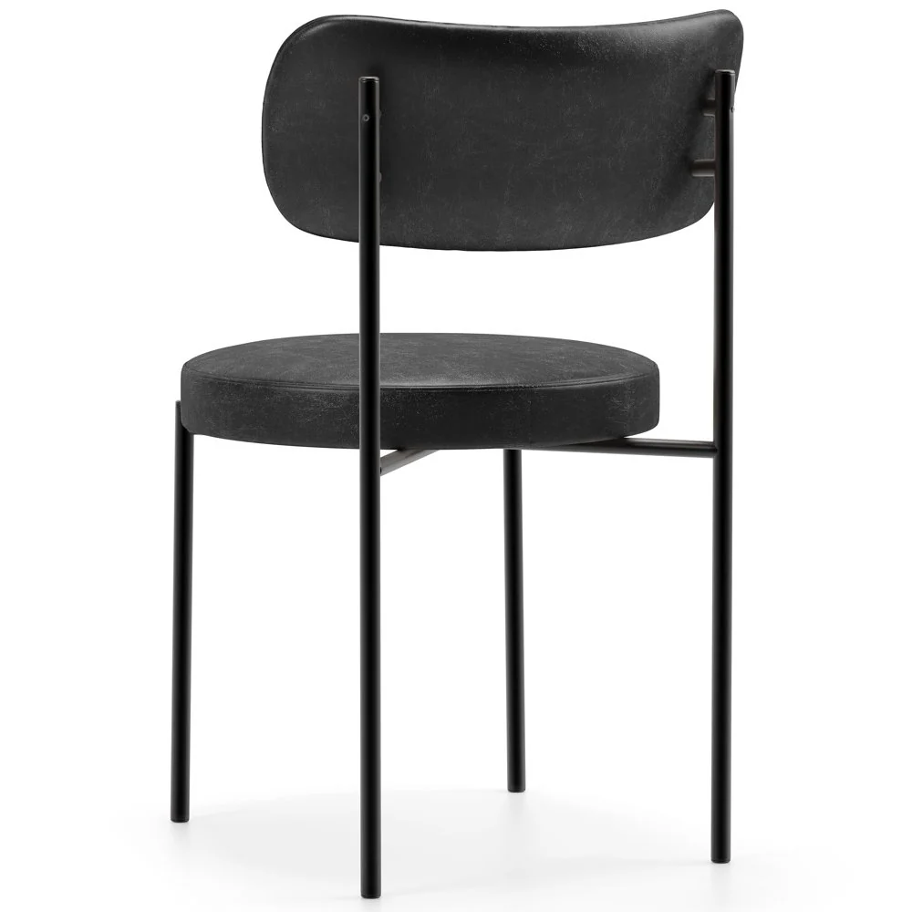 Cadeira Decorativa Estofada Para Sala De Jantar Louise L02 Couríssimo Preto - Lyam Decor Preto — foto 6 de 8