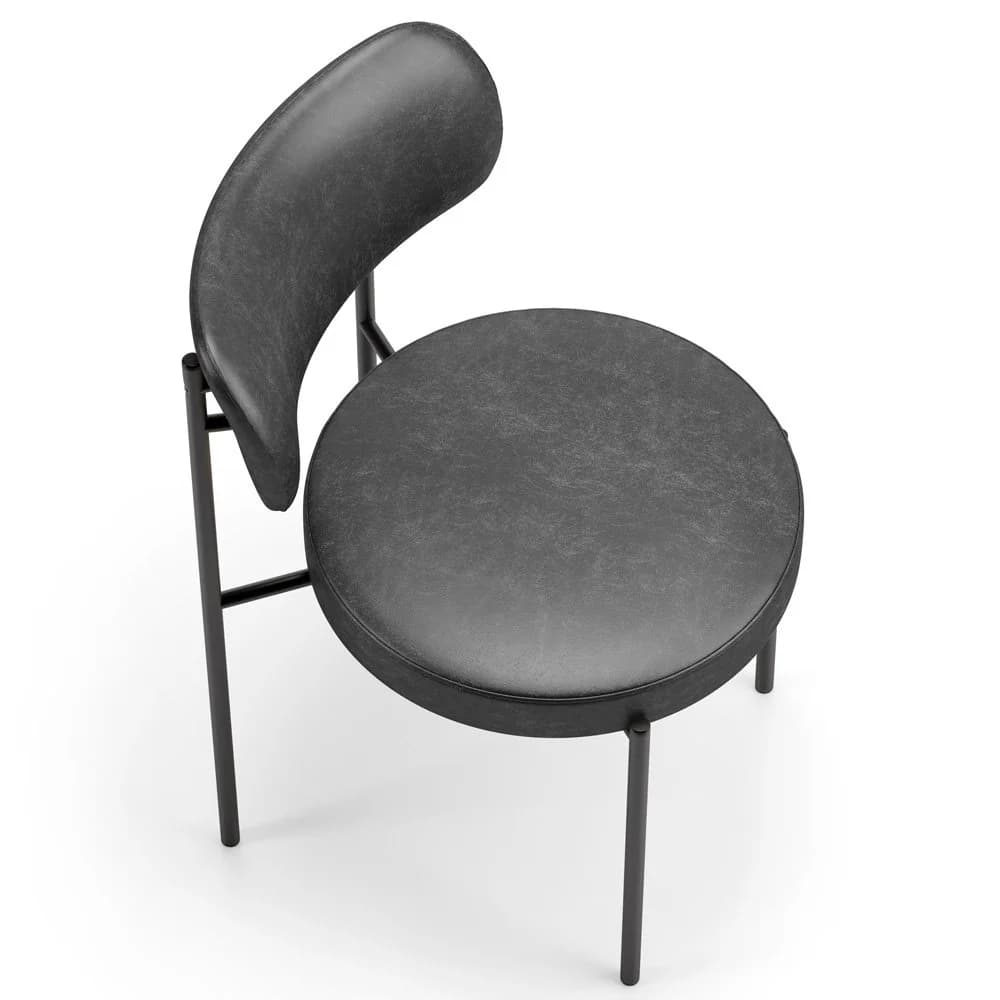 Cadeira Decorativa Estofada Para Sala De Jantar Louise L02 Couríssimo Preto - Lyam Decor Preto — foto 8 de 8