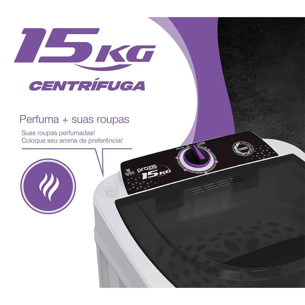 Centrífuga de Roupas 15Kg com Timer Praxis Branco — foto 3 de 7