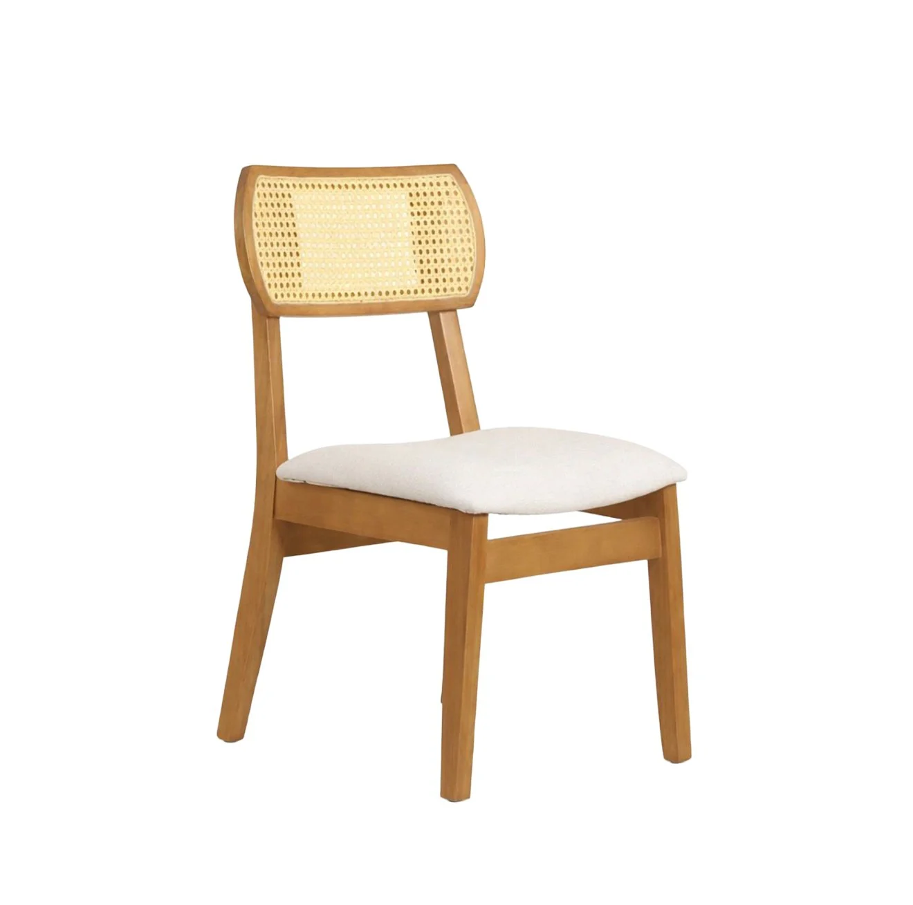 Conjunto 2 Cadeiras de Jantar Sienna com Tela Amêndoa e Linho Off White - WP 60080 Off-white — foto 2 de 5