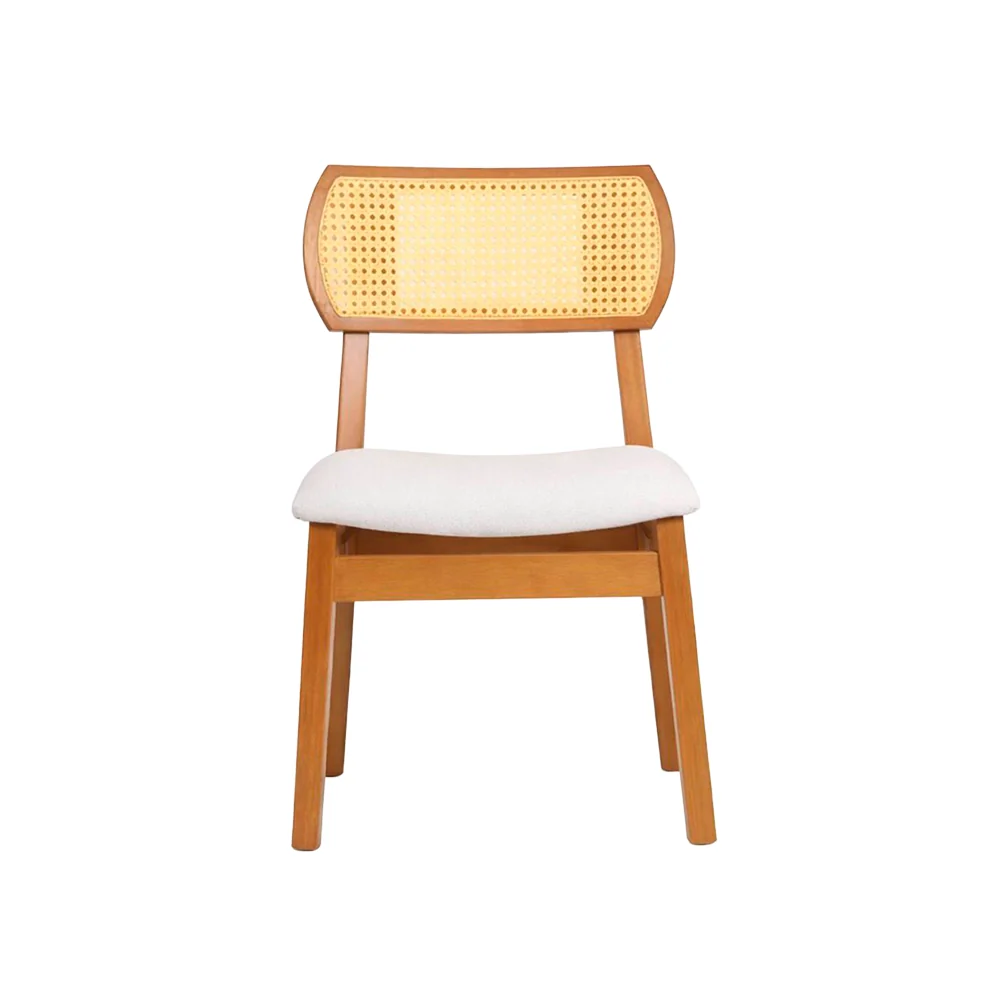 Conjunto 2 Cadeiras de Jantar Sienna com Tela Amêndoa e Linho Off White - WP 60080 Off-white — foto 3 de 5