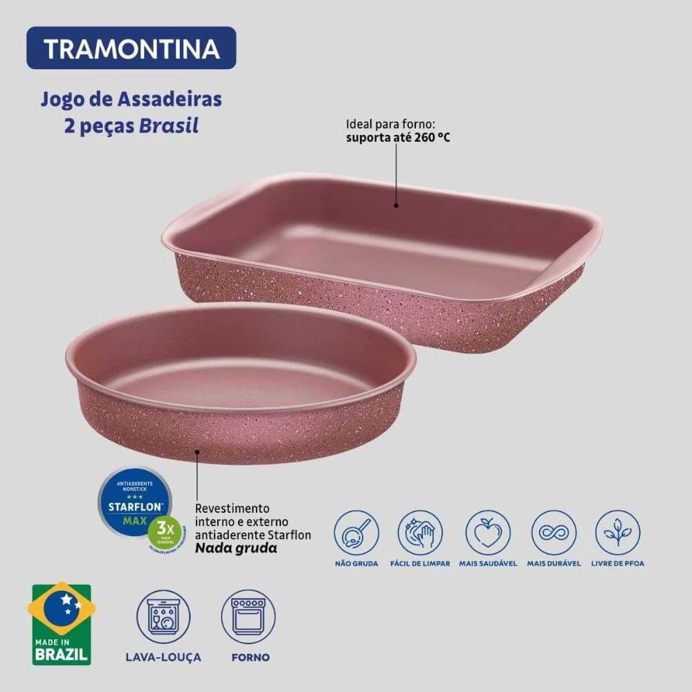 Conjunto Assadeiras Tramontina Jogo de Formas Antiaderentes Padrão — foto 5 de 5