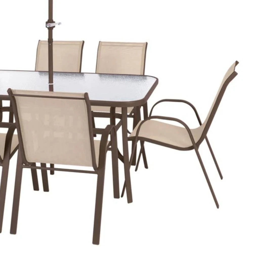 Conjunto Jardim Texas Com Mesa Guarda-sol e Cadeiras Mor Único — foto 4 de 4