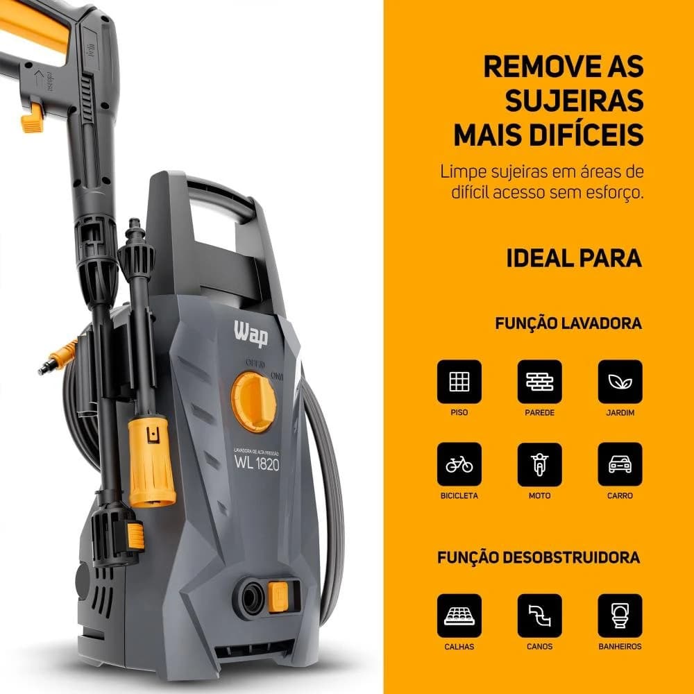 Desobstruidora de Alta Pressão 1400W 1500PSI WAP WL 1820 Ultra Padrão — foto 11 de 13