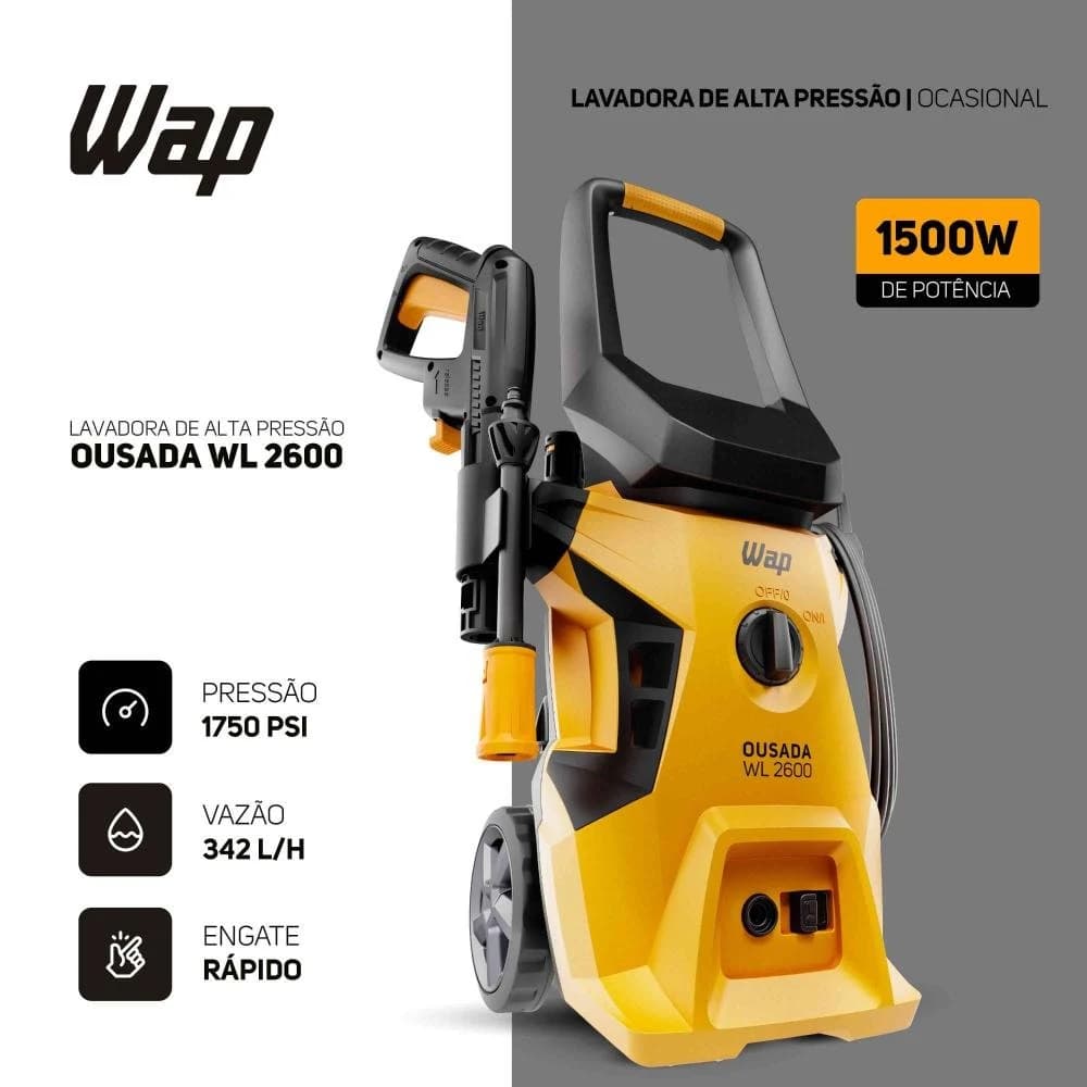 Desobstruidora de Alta Pressão 1500W 1750PSI WAP Ousada WL 2600 Ultra Padrão — foto 2 de 14