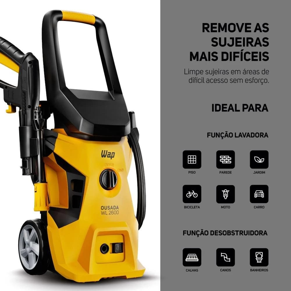 Desobstruidora de Alta Pressão 1500W 1750PSI WAP Ousada WL 2600 Ultra Padrão — foto 8 de 14