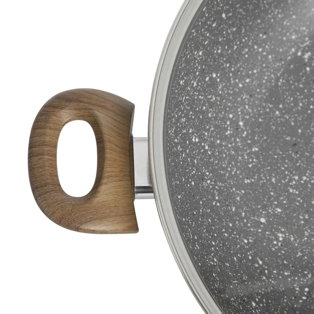 Frigideira Wok Indução com Tampa Tognana Stone Wood 32 cm CINZA — foto 2 de 3