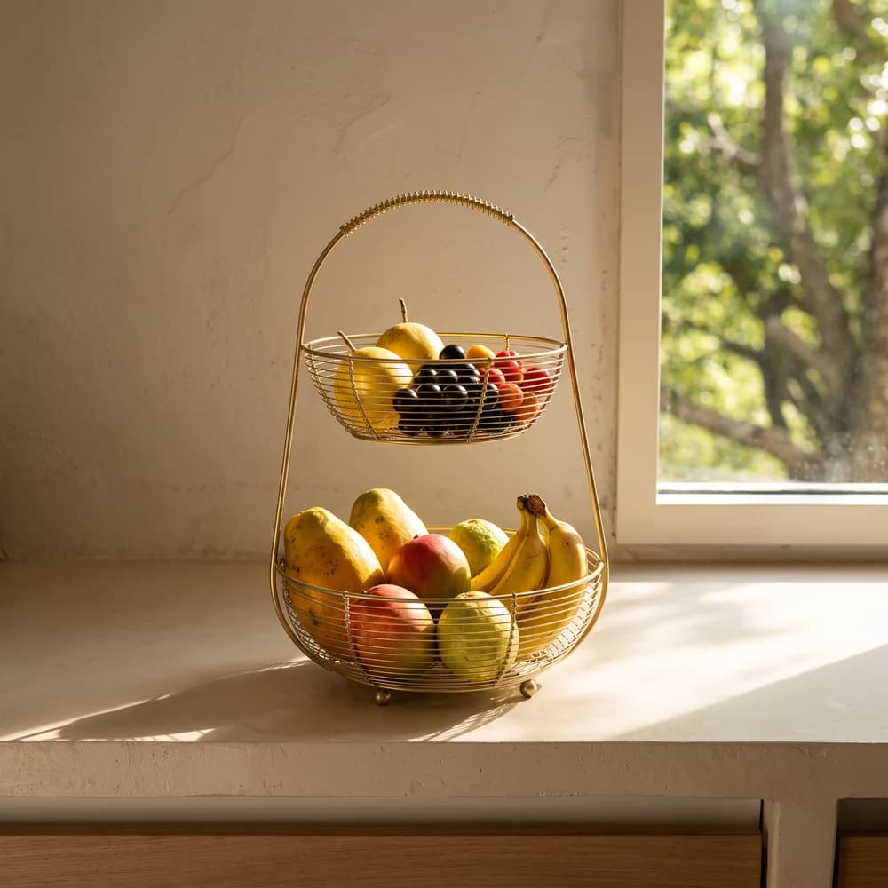 Fruteira Home Style Aurum Doble DOURADO — foto 2 de 6