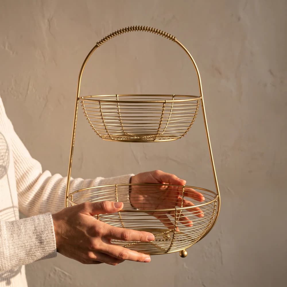 Fruteira Home Style Aurum Doble DOURADO — foto 3 de 6