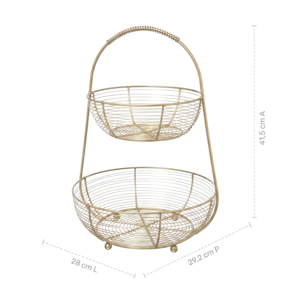Fruteira Home Style Aurum Doble DOURADO — foto 5 de 6