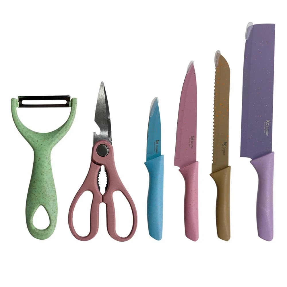 Jogo de Facas Colorido Kit com 6 Peças Beleza e Precisão para Sua Cozinha