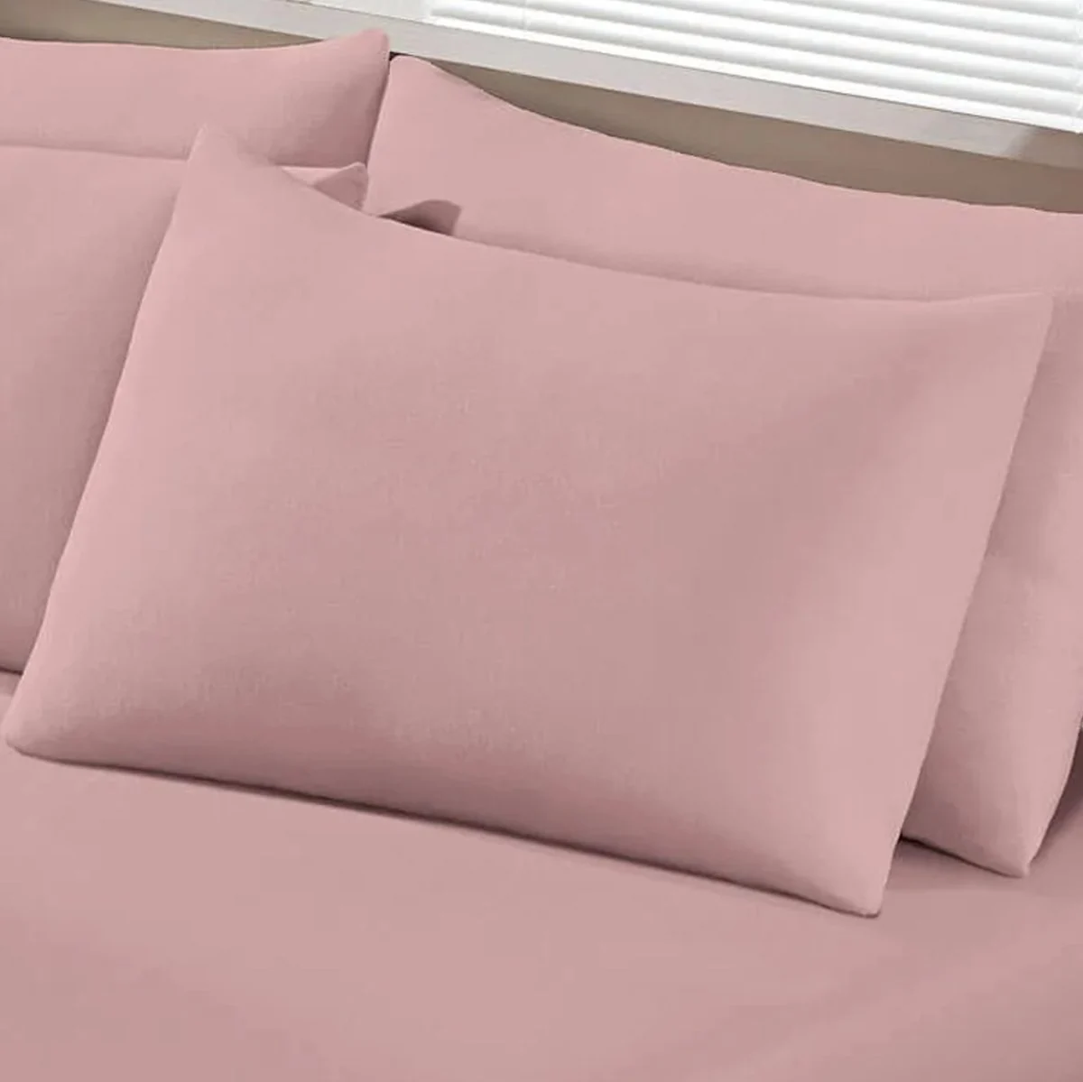 Jogo de Lençol KazzaVip Queen Malha 100% Algodão Basic Liso 3 Peças Rosa Pastel Rosa · Queen — foto 4 de 4