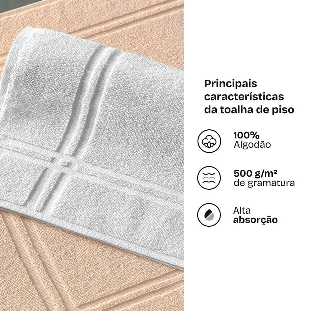Jogo de Toalha 5 Peças Nuvia Banho Rosto e Piso Algodão Karsten Branco — foto 7 de 10