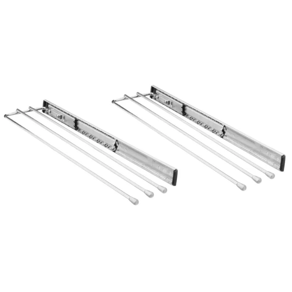 Kit 2 Suportes Porta Toalhas Panos de Prato Triplo 41cm Cromado Corrediça Masutti Copat Armário Cozinha Cromado — foto 1 de 4