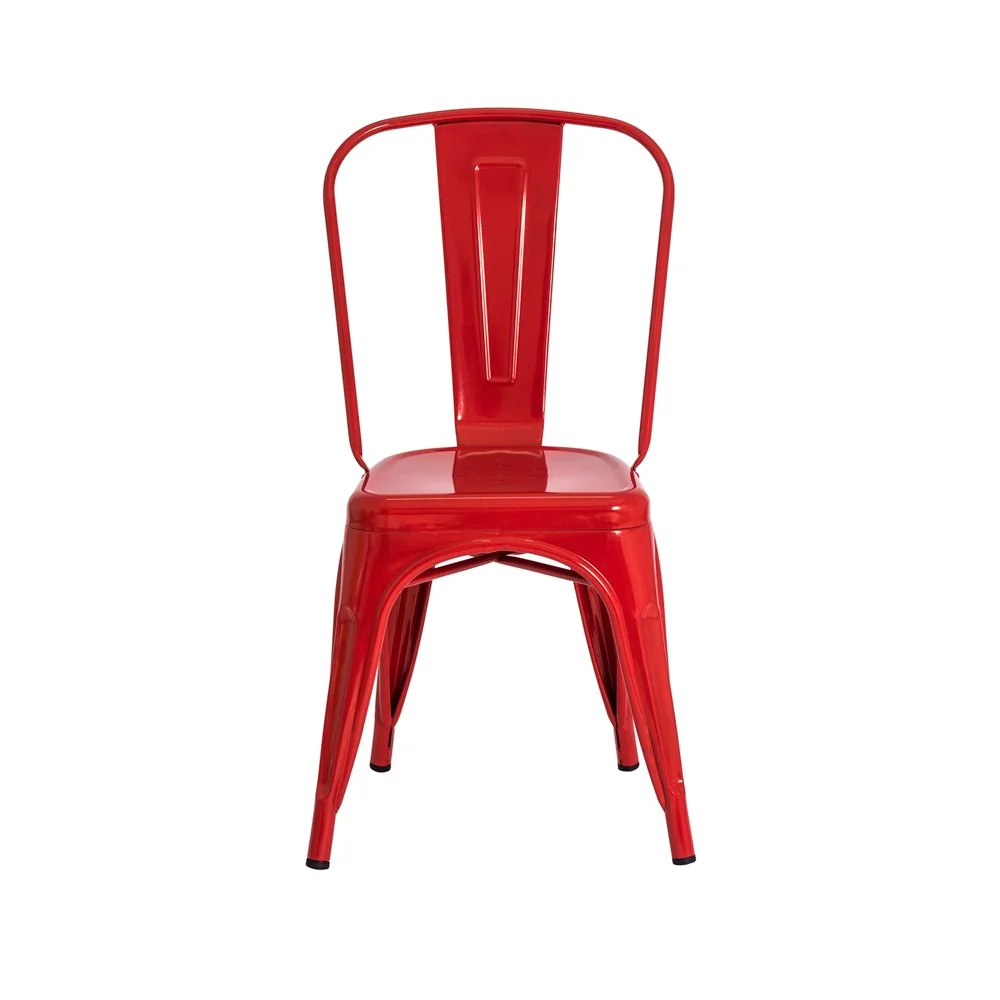 Kit 4 Cadeiras Tolix Iron Design Vermelha Aço Industrial Sala Cozinha Jantar Bar Vermelho — foto 3 de 6