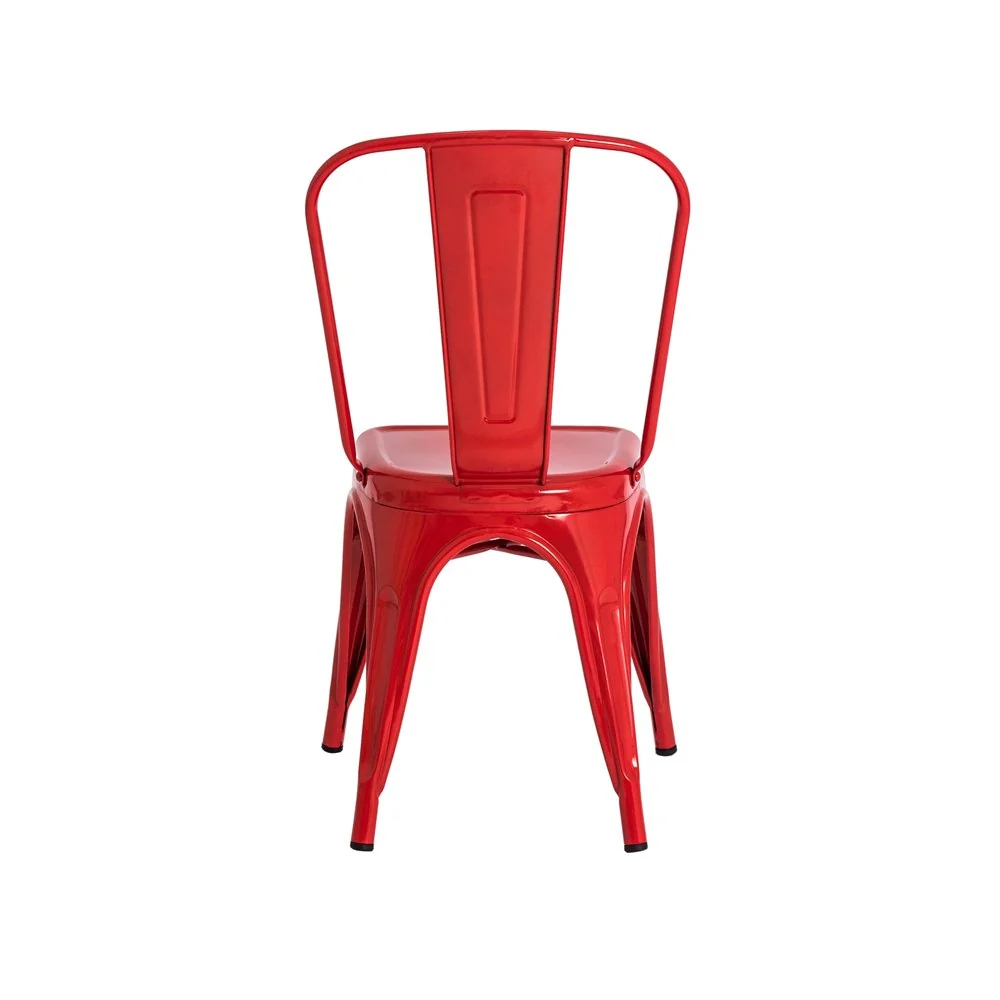 Kit 4 Cadeiras Tolix Iron Design Vermelha Aço Industrial Sala Cozinha Jantar Bar Vermelho — foto 5 de 6