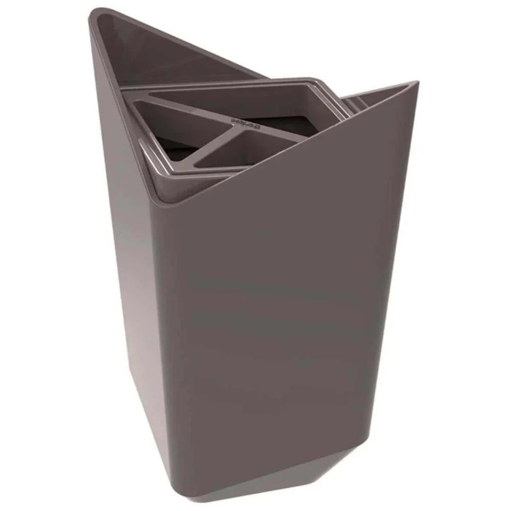 Kit Bandeja Decorativa Branca e Porta Escova de Dentes Cinza Plástico Banheiro Lavabo Cinza — foto 4 de 7